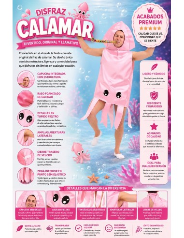 Costume de Calamar Taille L | Costumes pour Adultes Le Roi du Carnaval